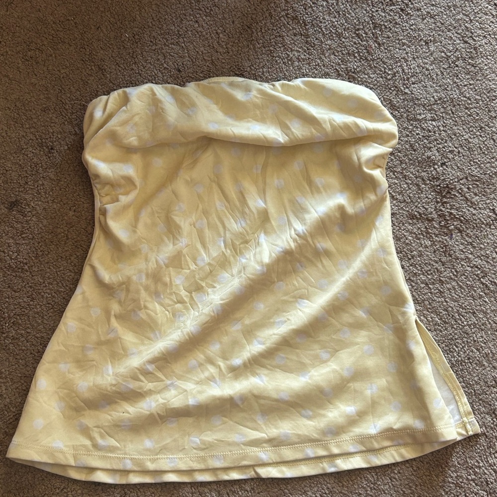 Yellow Strapless Top